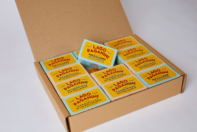Caja degustación conservas gallegas Lago Paganini