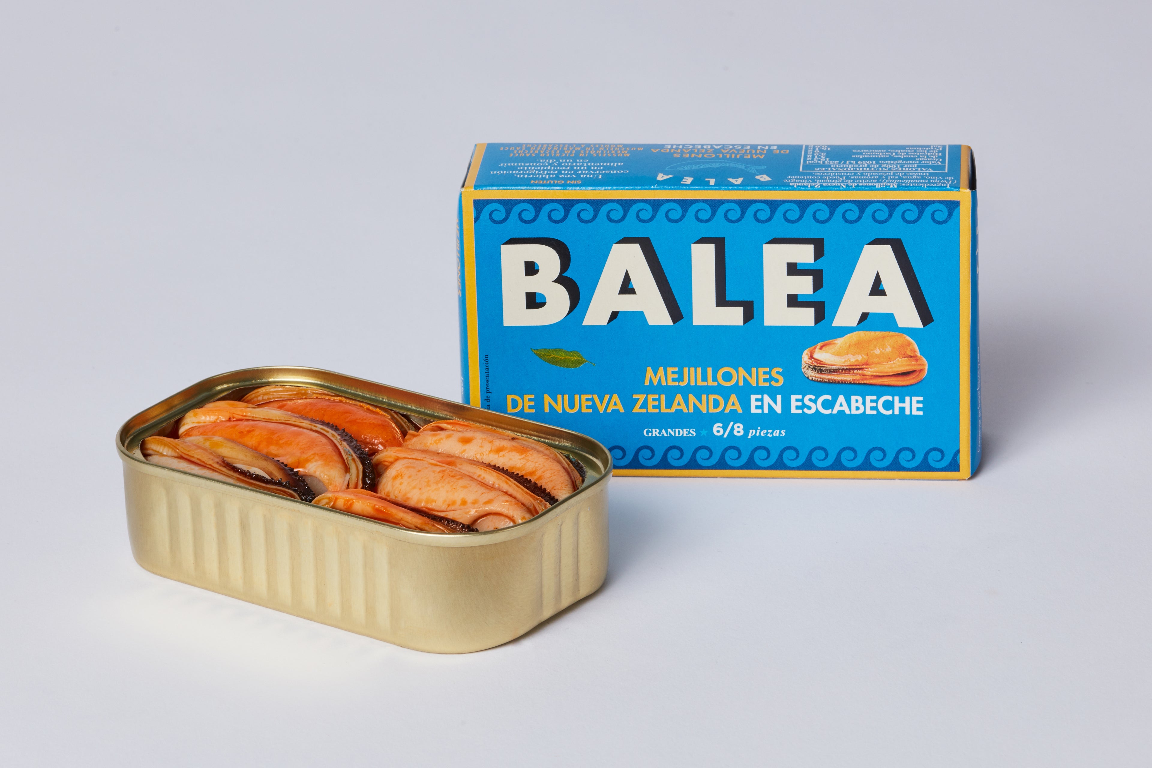 Mejillones de Nueva Zelanda grandes en escabeche 6/8 piezas 115 g