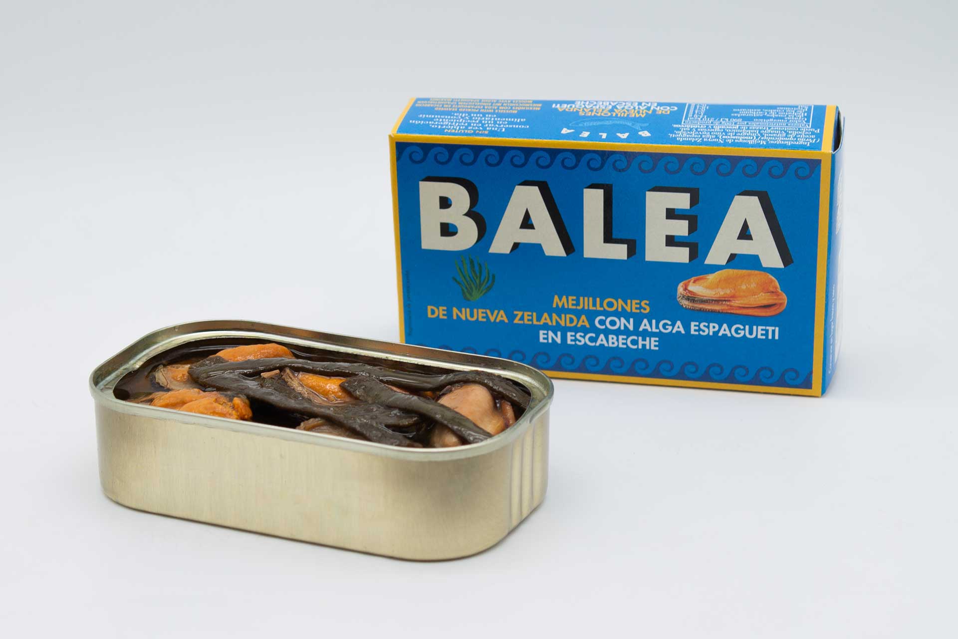 Mejillones de Nueva Zelanda con alga espagueti en escabeche RR-125 8/12 piezas