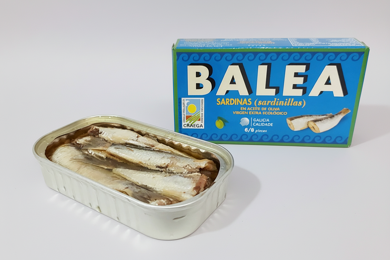 Sardinillas en Aceite de Oliva Virgen Extra Ecológico RR-90 6/8 piezas 81 g